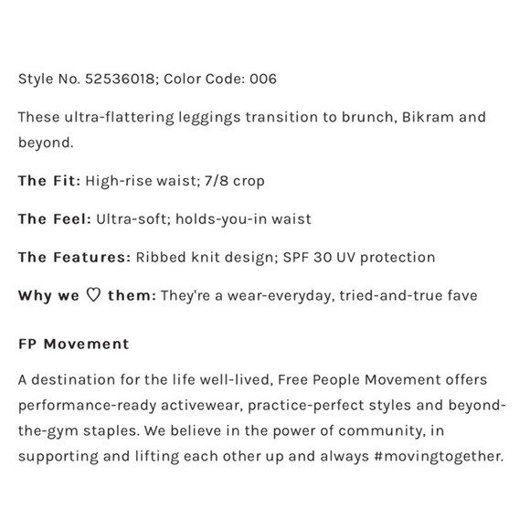 Free People Movement Good Karma Ice Grey Leggings XS/S NEW - Picture 13 of 15